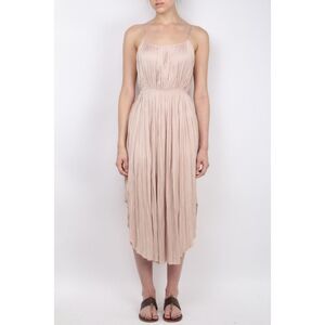 Ulla Johnson Luella Midi Satin Dress in Rose